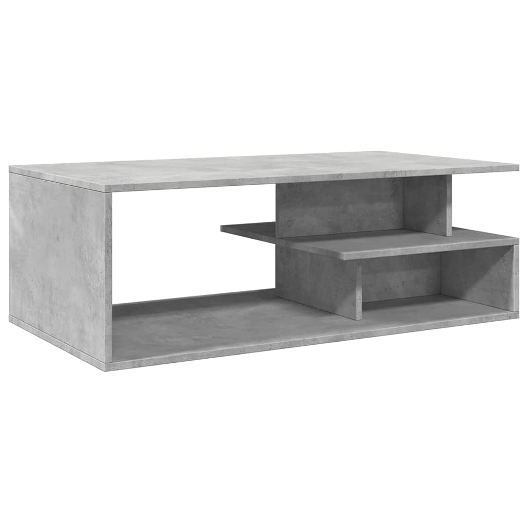 betonszürke szerelt fa dohányzóasztal 102x55x35 cm