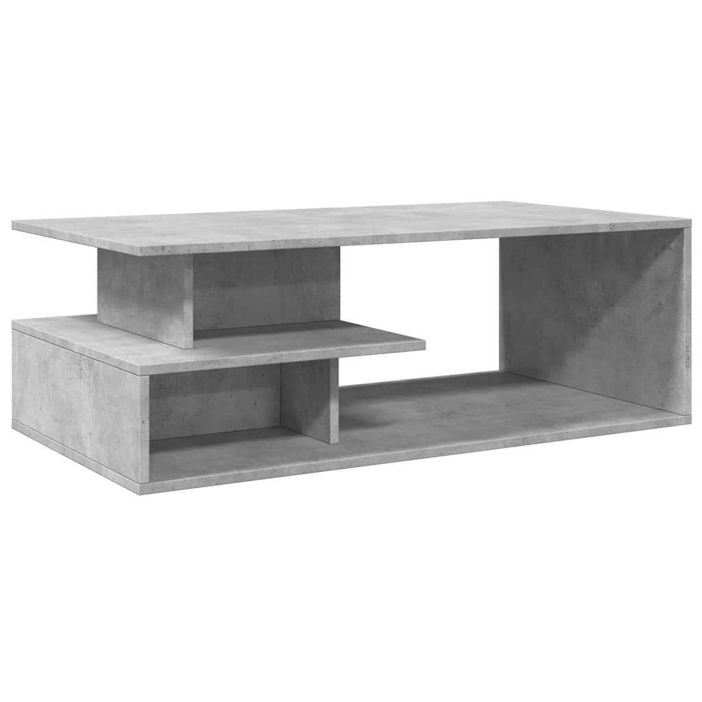 betonszürke szerelt fa dohányzóasztal 102x55x35 cm