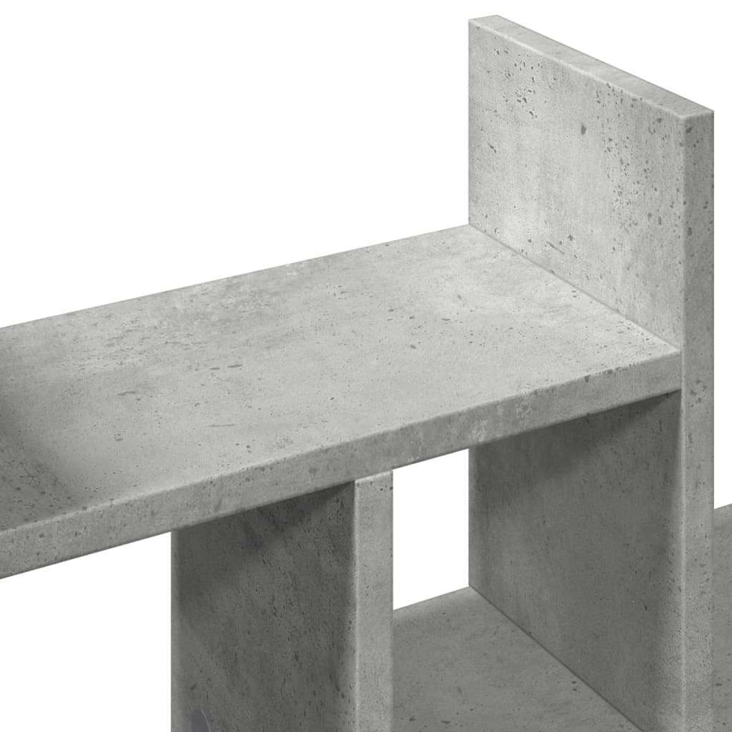 betonszürke szerelt fa asztali szervező 34,5 x 15,5 x 35,5 cm