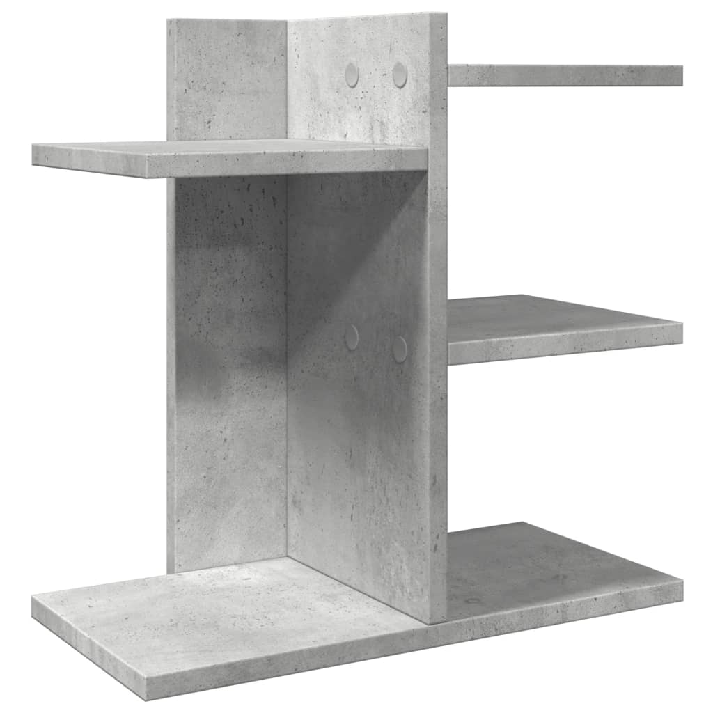 betonszürke szerelt fa asztali szervező 42 x 21,5 x 42 cm