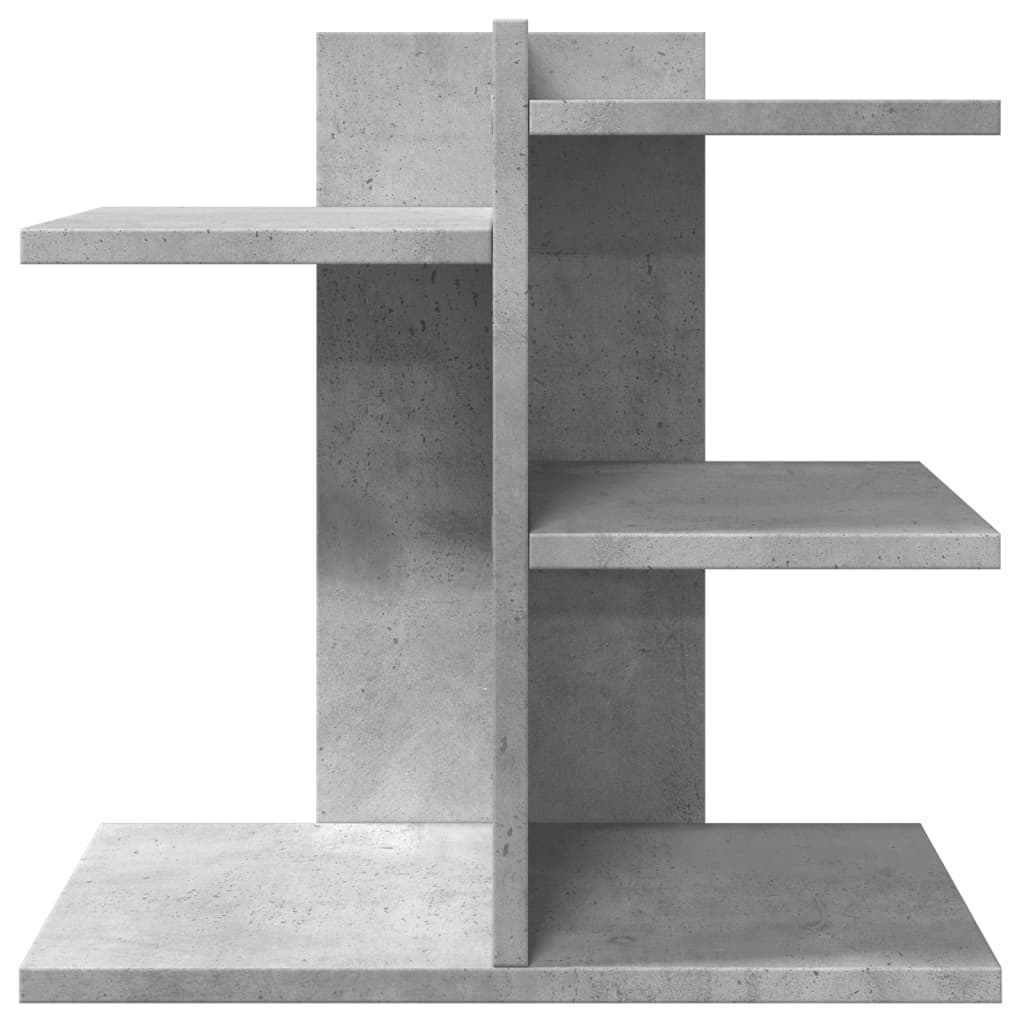 betonszürke szerelt fa asztali szervező 42 x 21,5 x 42 cm