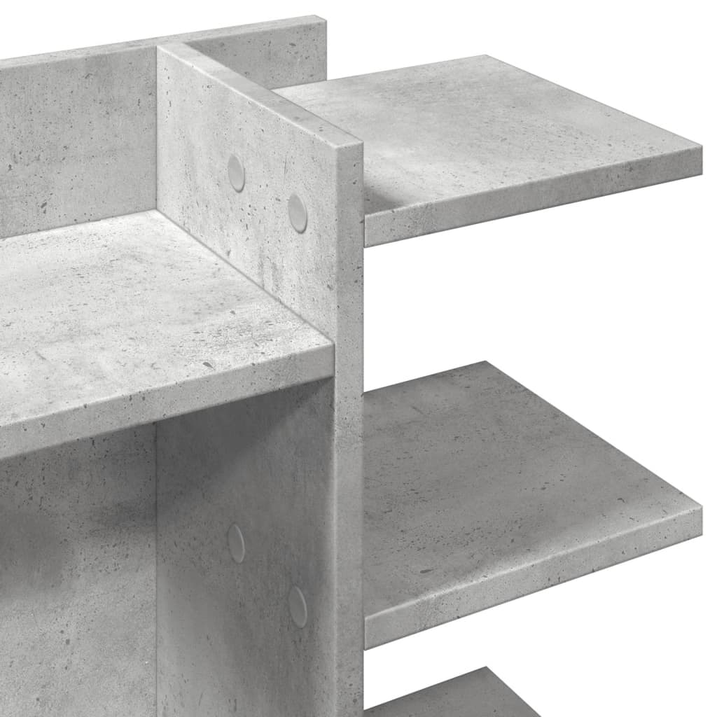 betonszürke szerelt fa asztali szervező 42 x 21,5 x 42 cm