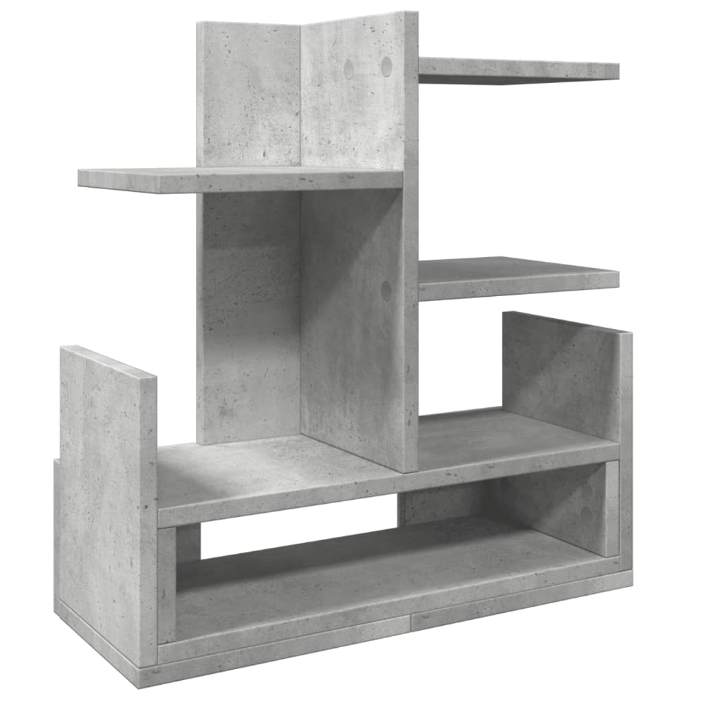 betonszürke szerelt fa asztali szervező 49 x 20 x 52,5 cm
