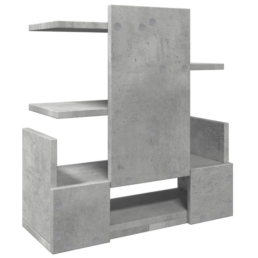betonszürke szerelt fa asztali szervező 49 x 20 x 52,5 cm