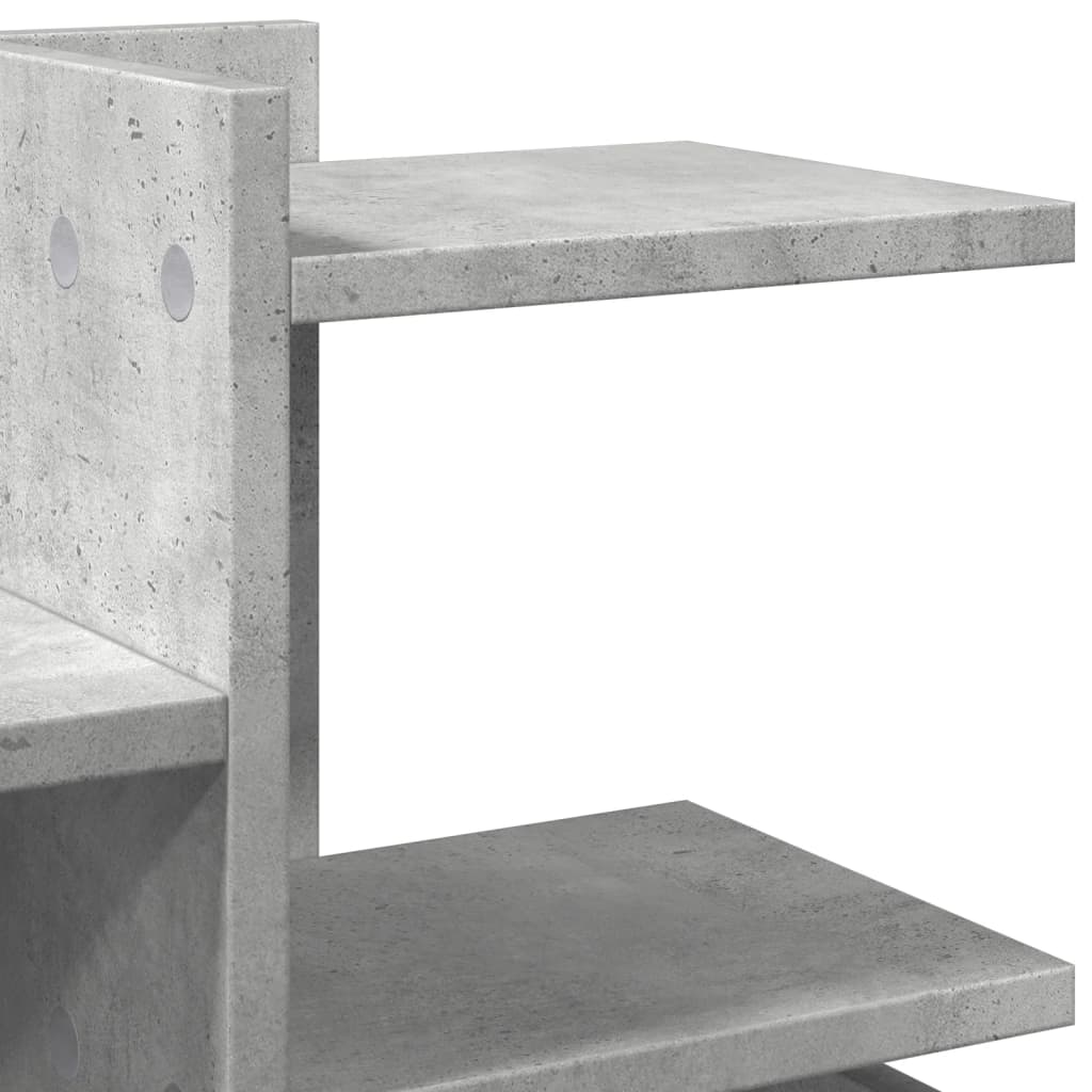 betonszürke szerelt fa asztali szervező 49 x 20 x 52,5 cm