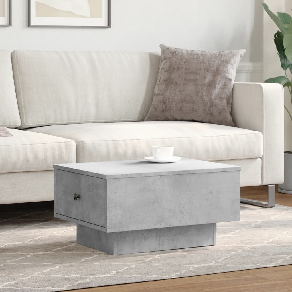 betonszürke szerelt fa dohányzóasztal 60 x 45 x 31 cm