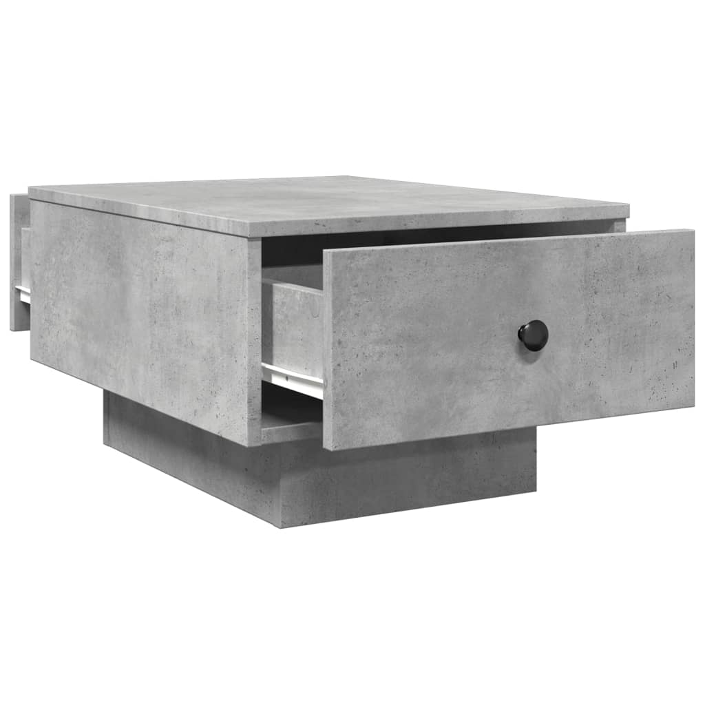 betonszürke szerelt fa dohányzóasztal 60 x 45 x 31 cm