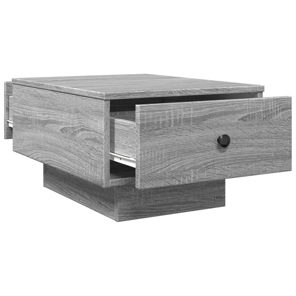 szürke sonoma színű szerelt fa dohányzóasztal 60 x 45 x 31 cm