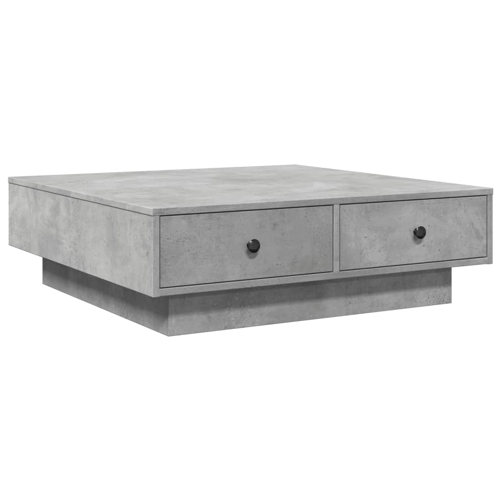 betonszürke szerelt fa dohányzóasztal 90 x 90 x 28 cm