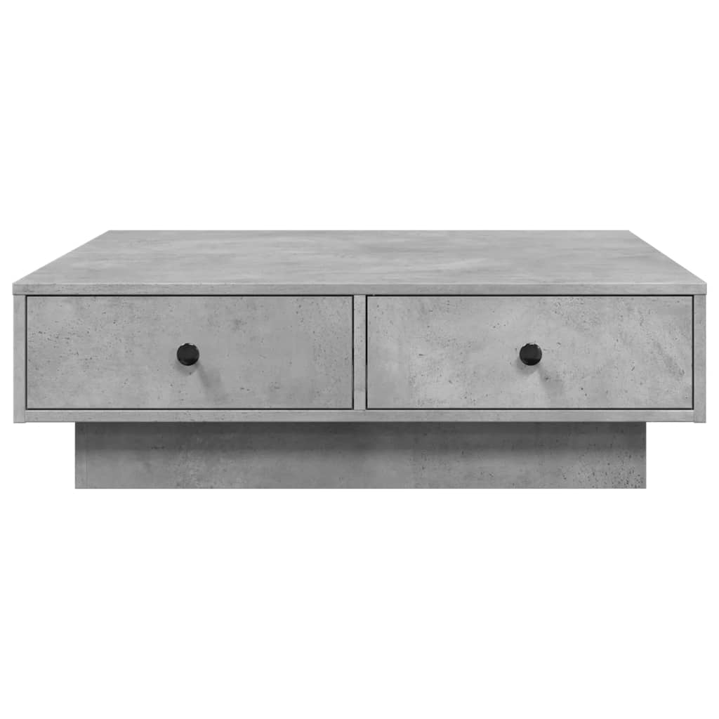 betonszürke szerelt fa dohányzóasztal 90 x 90 x 28 cm