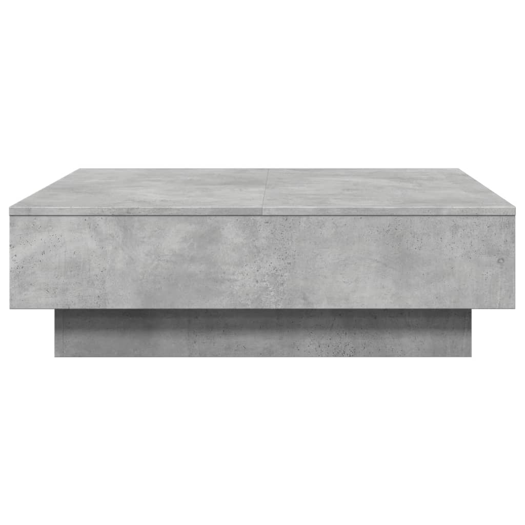 betonszürke szerelt fa dohányzóasztal 90 x 90 x 28 cm