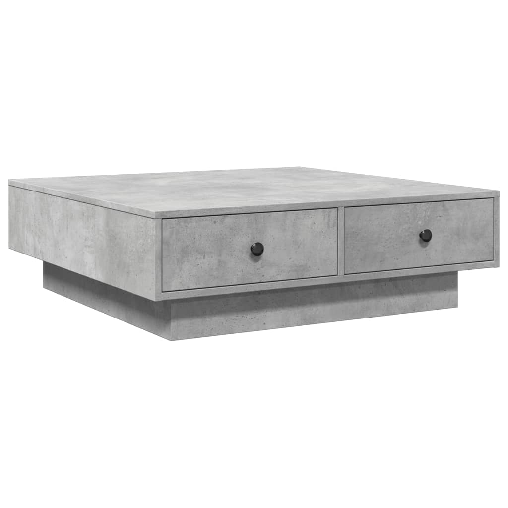 betonszürke szerelt fa dohányzóasztal 90 x 90 x 28 cm