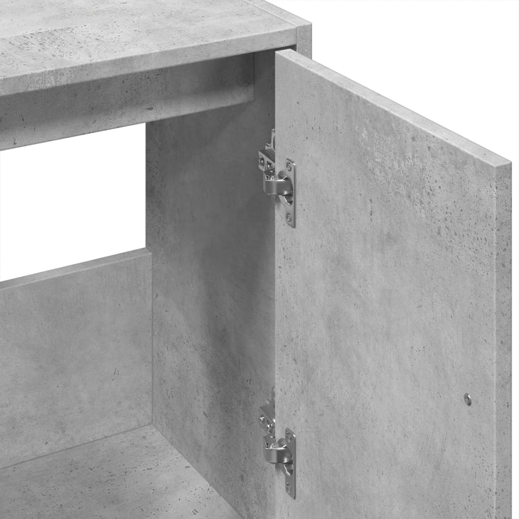 betonszürke szerelt fa mosdószekrény 63 x 29 x 55 cm