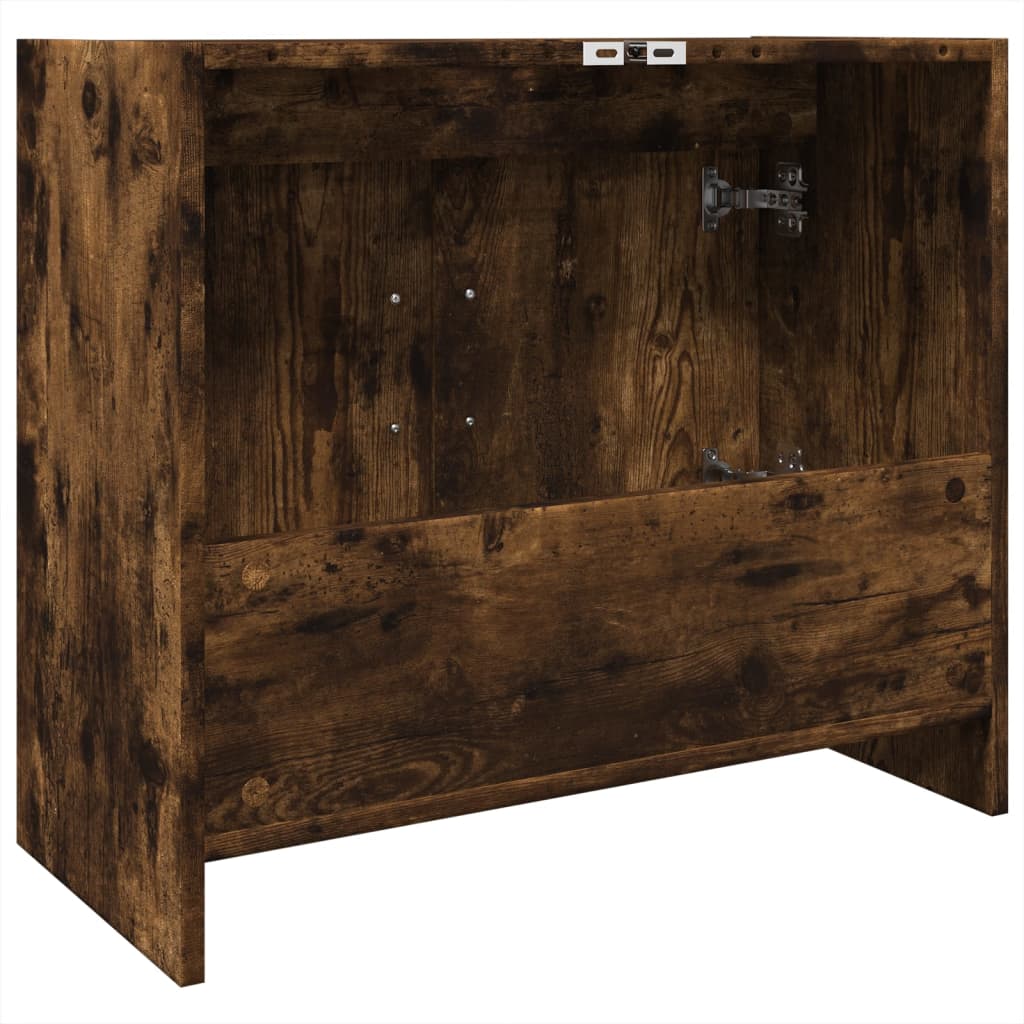 füstös tölgy színű szerelt fa mosdószekrény 63 x 29 x 55 cm