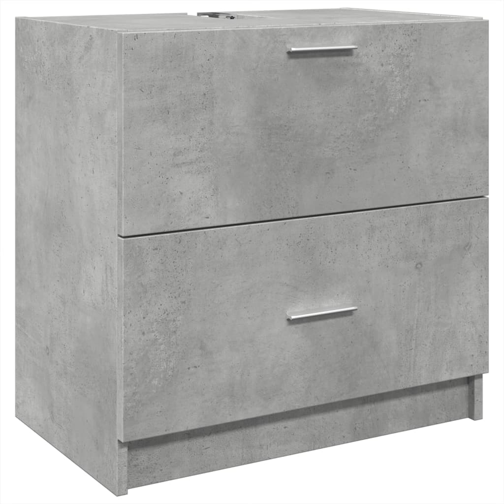betonszürke szerelt fa mosdószekrény 59 x 37 x 59 cm