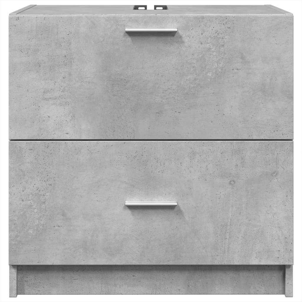 betonszürke szerelt fa mosdószekrény 59 x 37 x 59 cm