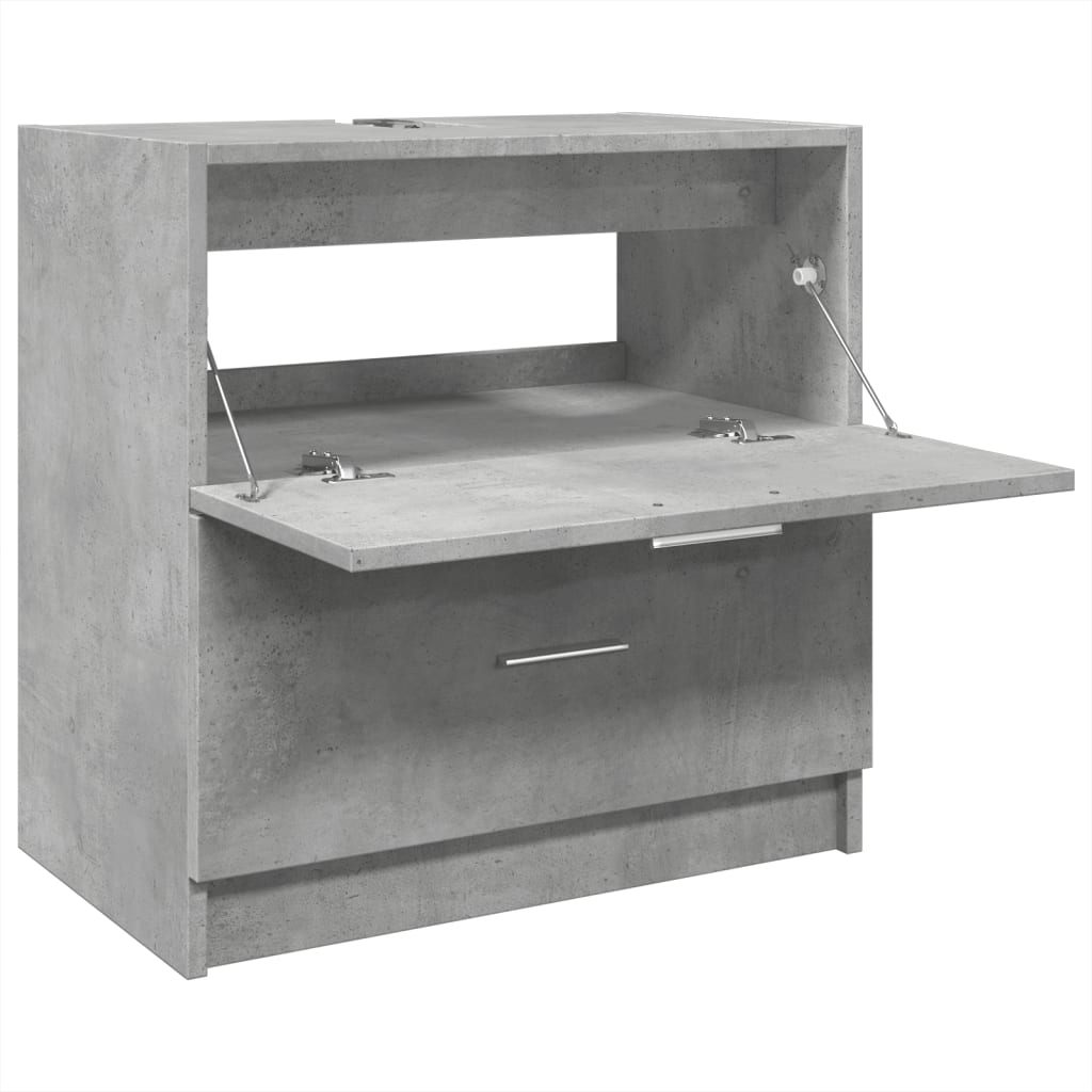 betonszürke szerelt fa mosdószekrény 59 x 37 x 59 cm