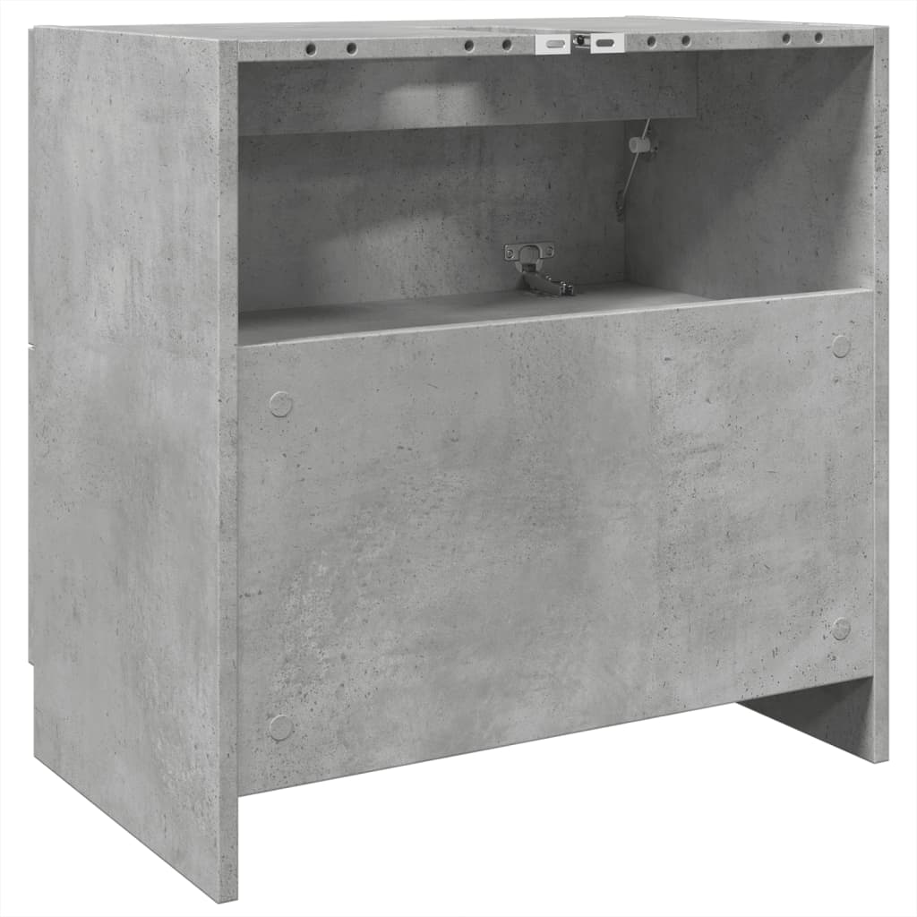 betonszürke szerelt fa mosdószekrény 59 x 37 x 59 cm