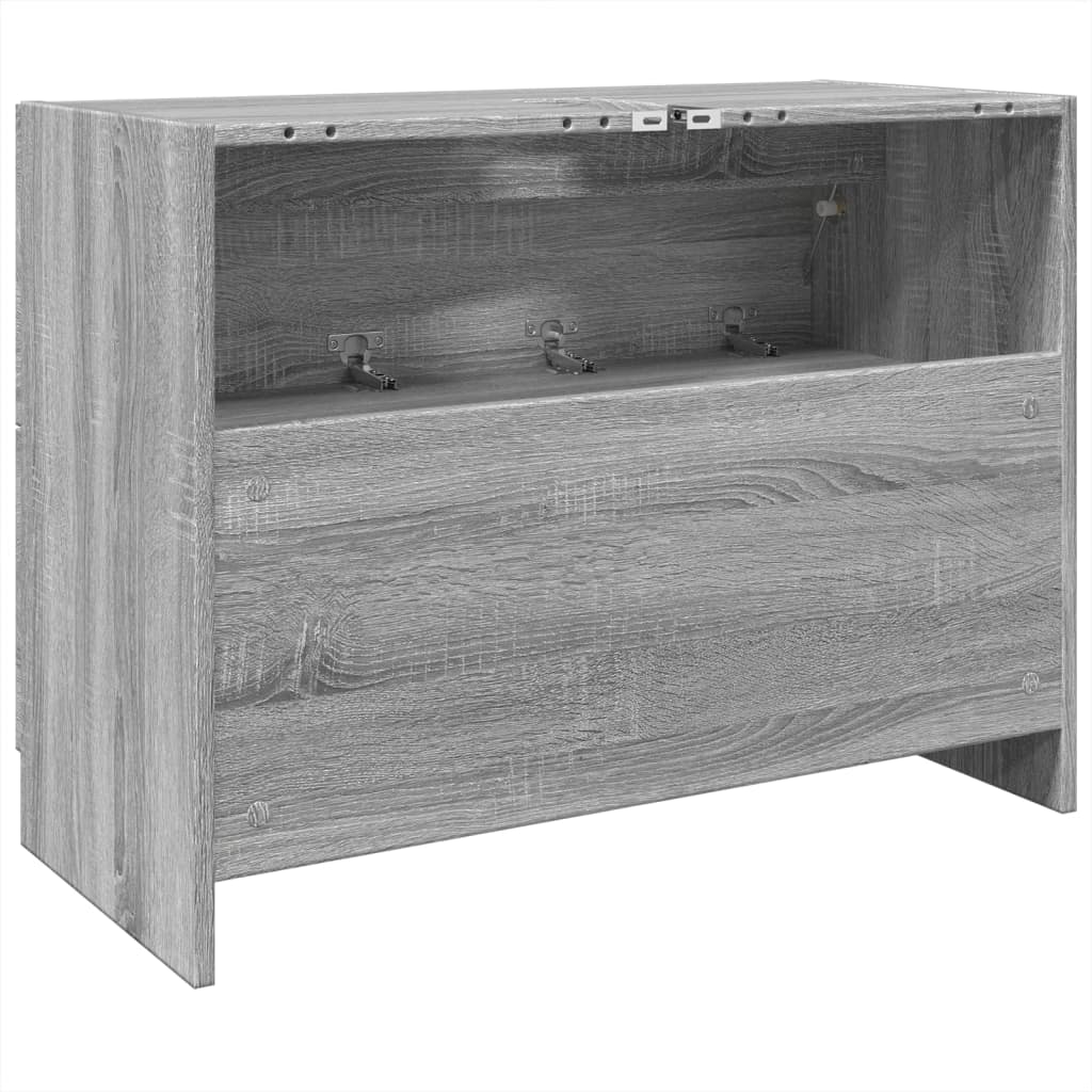 szürke sonoma színű szerelt fa mosdószekrény 78 x 37 x 59 cm