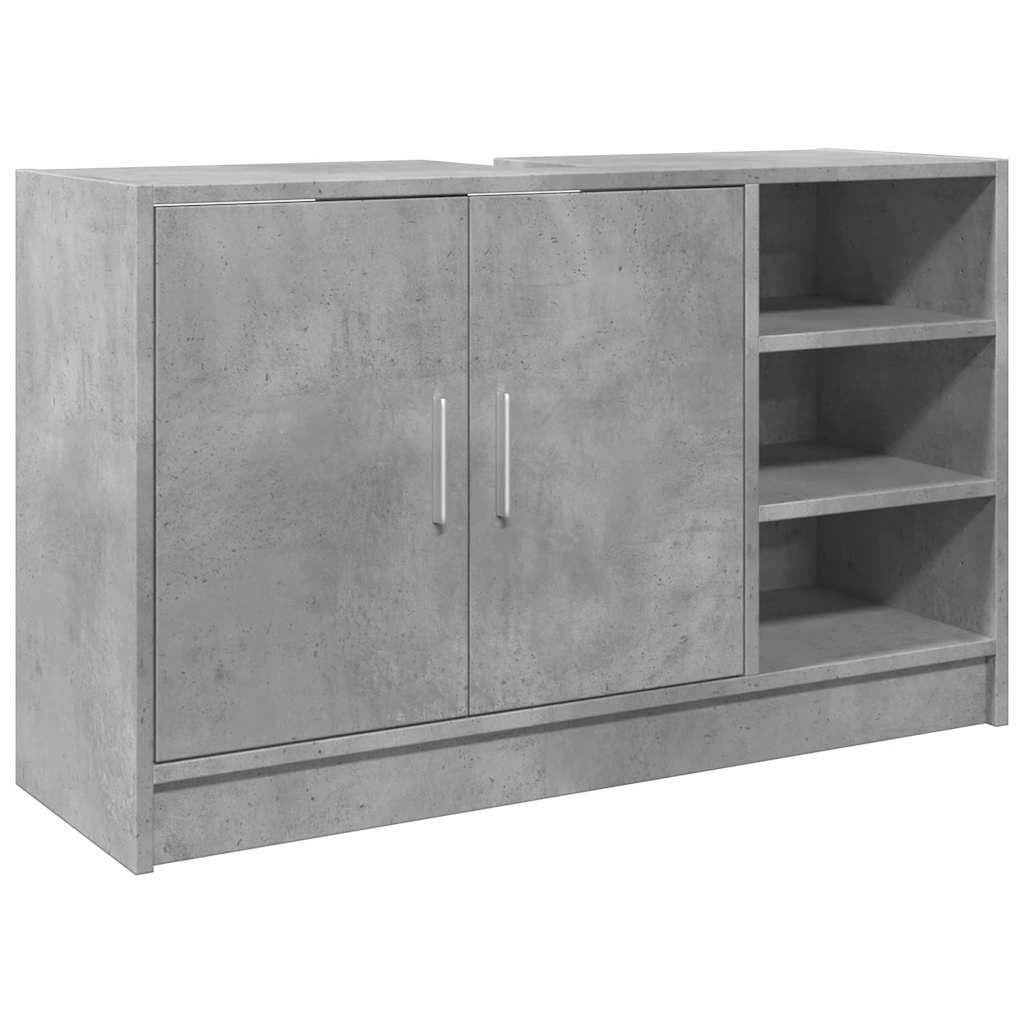 betonszürke szerelt fa mosdószekrény 90 x 29 x 55 cm