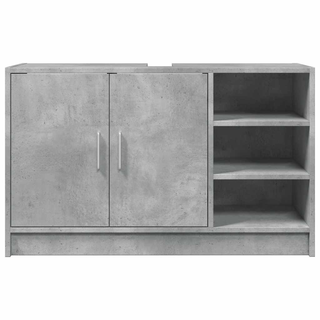 betonszürke szerelt fa mosdószekrény 90 x 29 x 55 cm