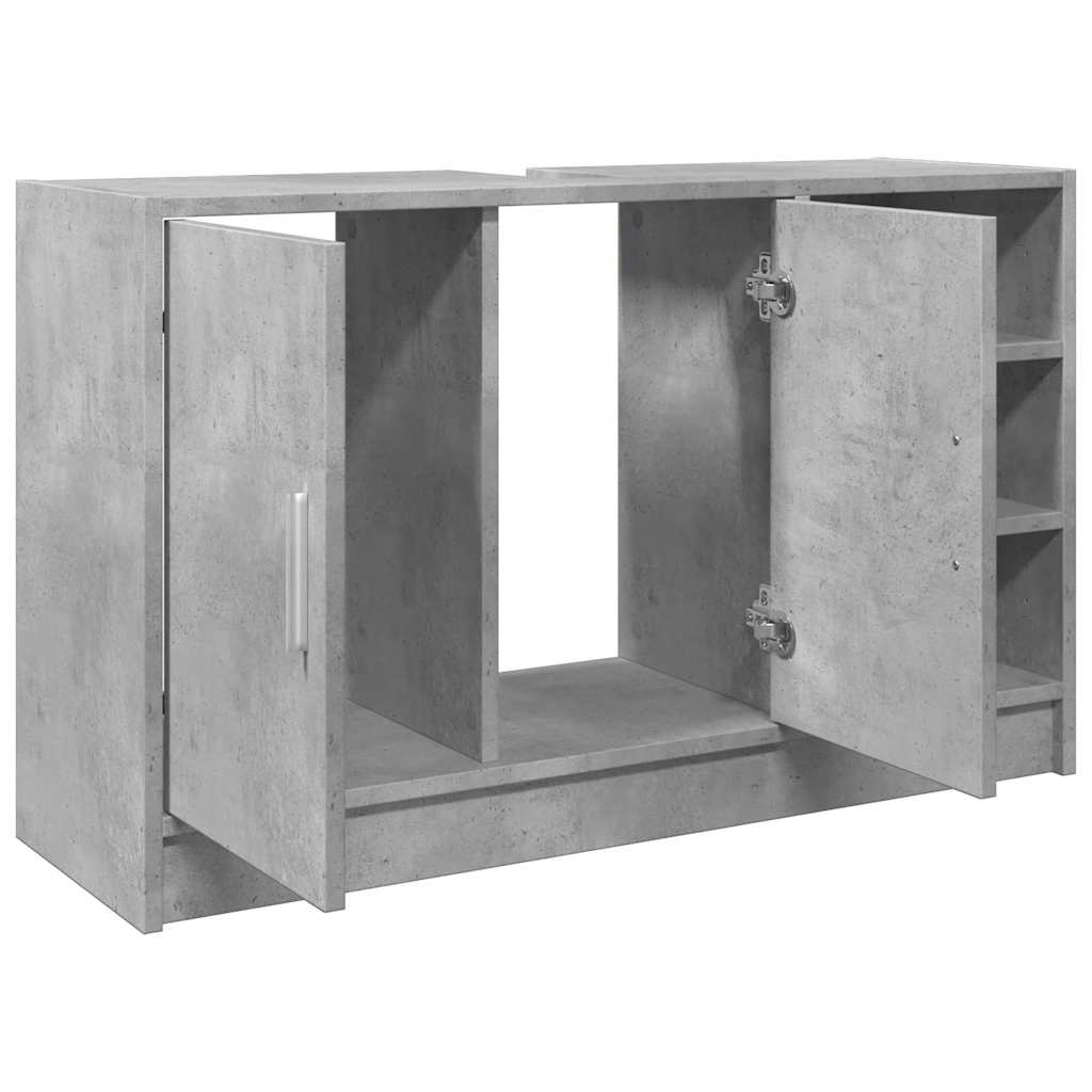betonszürke szerelt fa mosdószekrény 90 x 29 x 55 cm