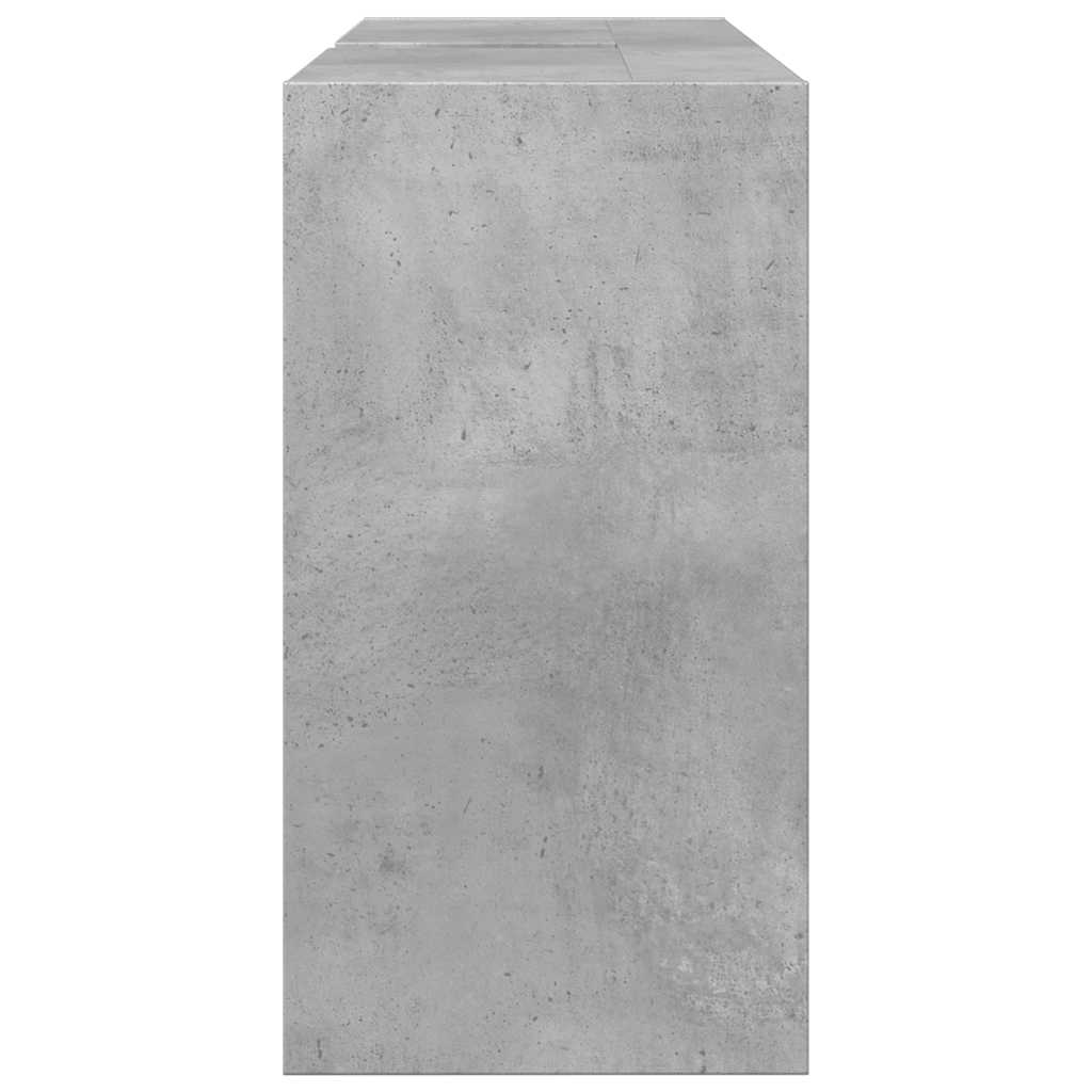 betonszürke szerelt fa mosdószekrény 90 x 29 x 55 cm
