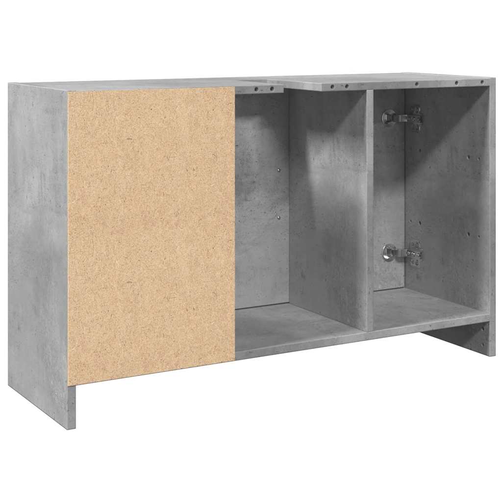 betonszürke szerelt fa mosdószekrény 90 x 29 x 55 cm