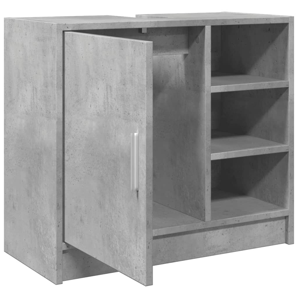 betonszürke szerelt fa mosdószekrény 63 x 29 x 55 cm