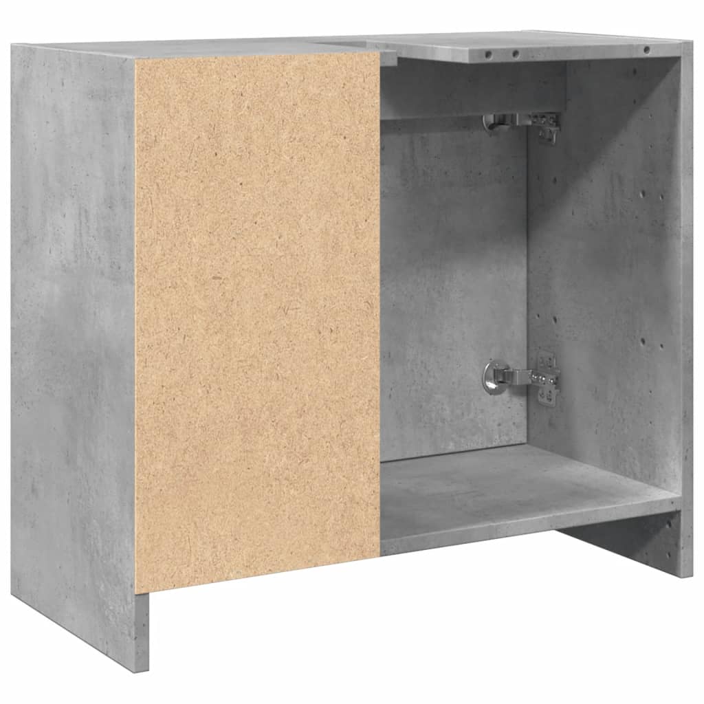 betonszürke szerelt fa mosdószekrény 63 x 29 x 55 cm