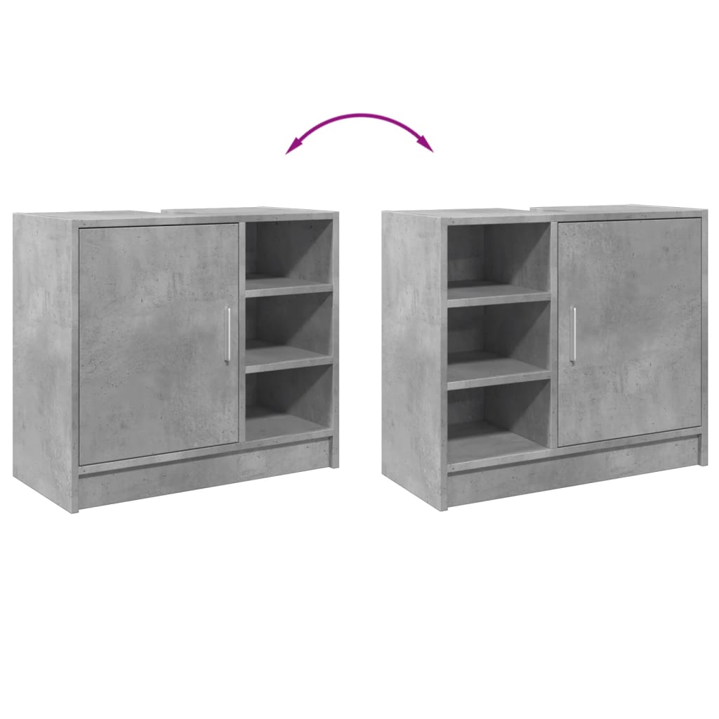 betonszürke szerelt fa mosdószekrény 63 x 29 x 55 cm