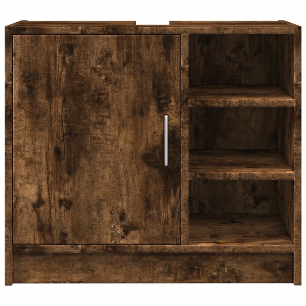 füstös tölgy színű szerelt fa mosdószekrény 63 x 29 x 55 cm