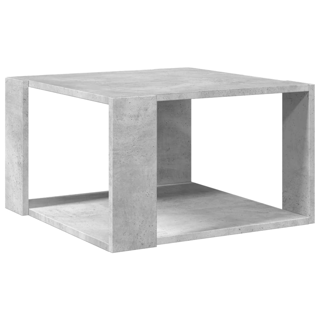 betonszürke szerelt fa dohányzóasztal 51,5 x 51,5 x 30 cm