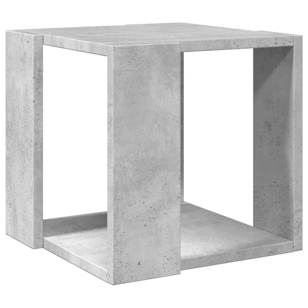 betonszürke szerelt fa dohányzóasztal 32 x 32 x 30 cm