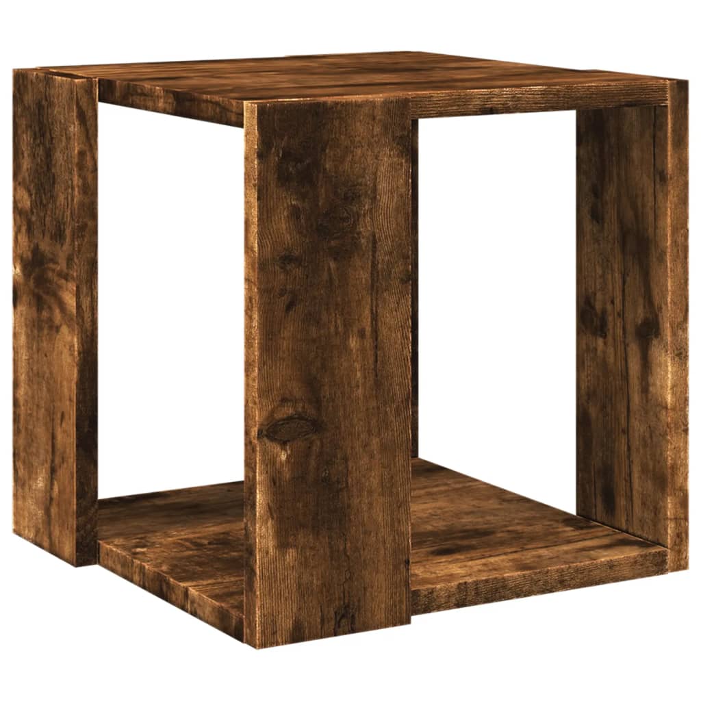 füstös tölgy színű szerelt fa dohányzóasztal 32 x 32 x 30 cm