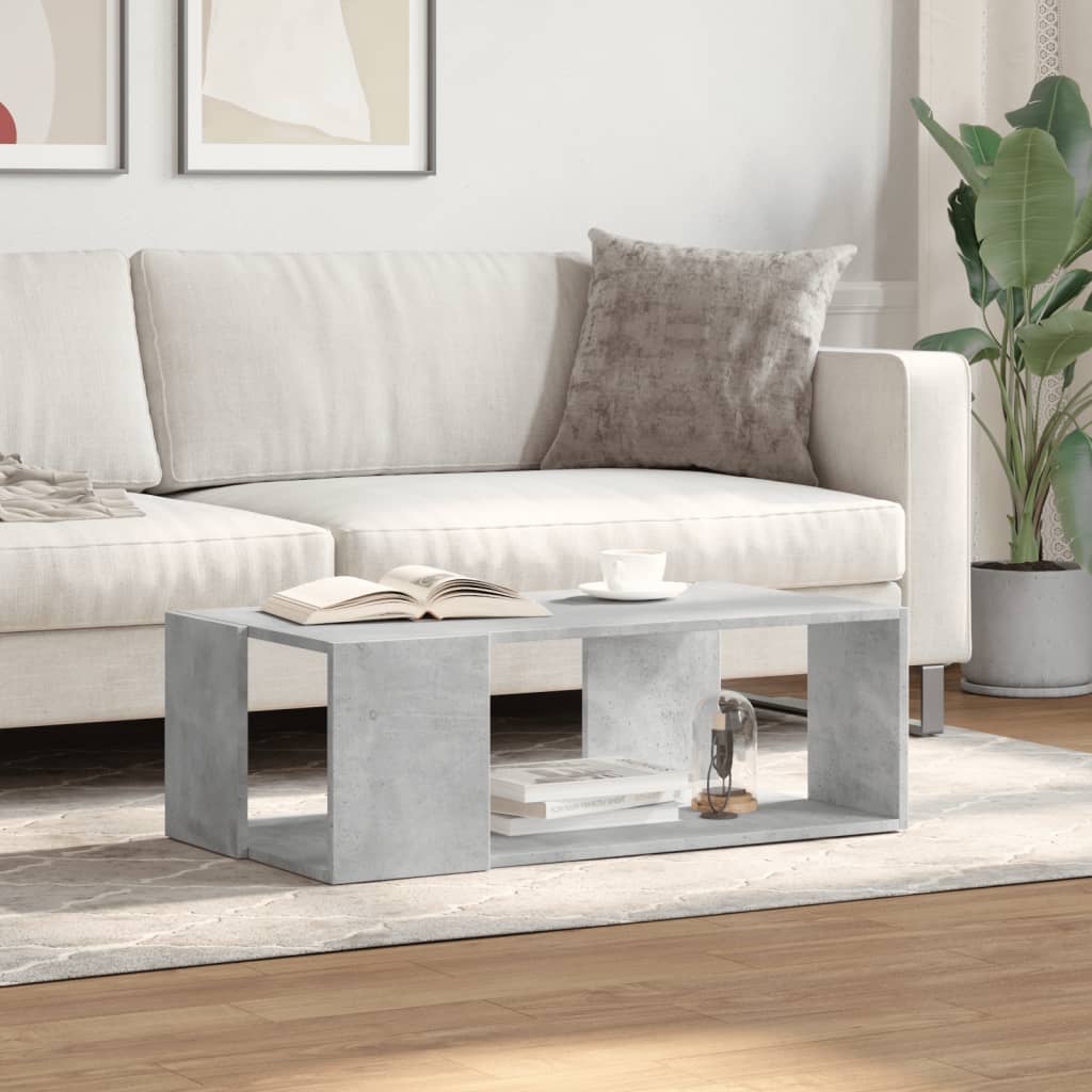 betonszürke szerelt fa dohányzóasztal 89,5 x 48 x 30 cm