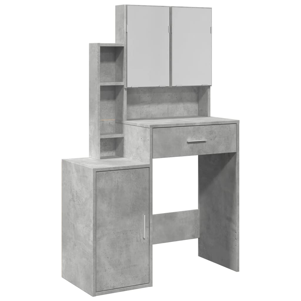 betonszürke fésülködőasztal szekrénnyel 80 x 35 x 132 cm