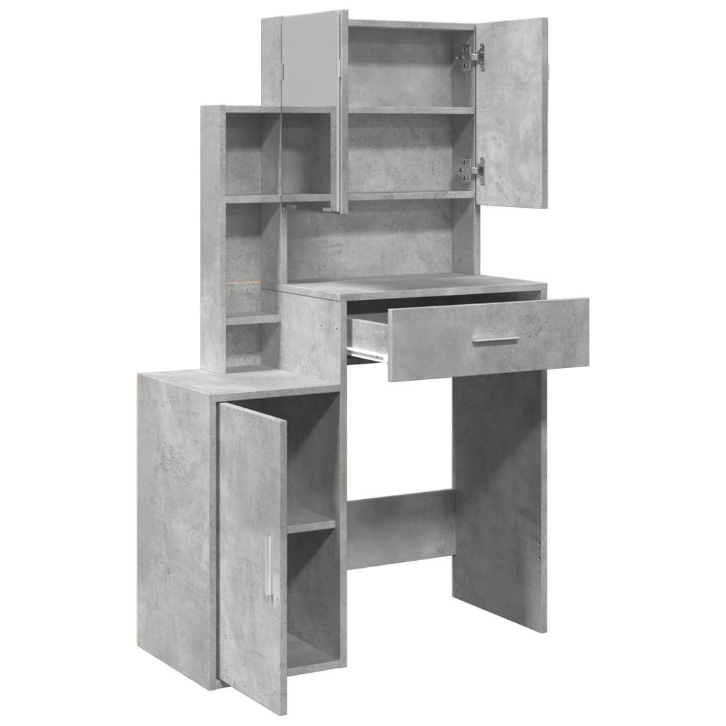 betonszürke fésülködőasztal szekrénnyel 80 x 35 x 132 cm