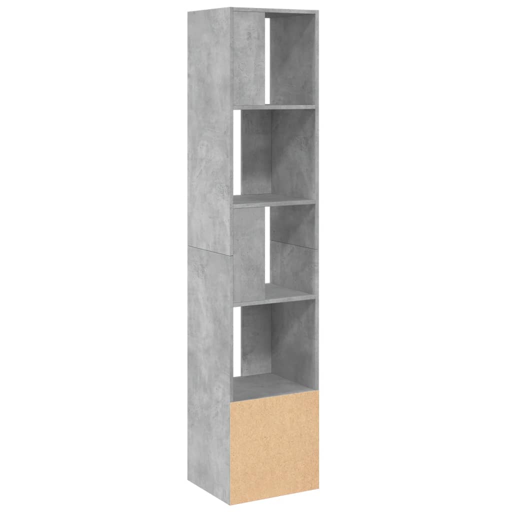 betonszürke szerelt fa könyvespolc 40 x 36 x 189 cm