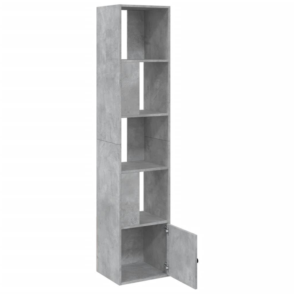betonszürke szerelt fa könyvespolc 40 x 36 x 189 cm