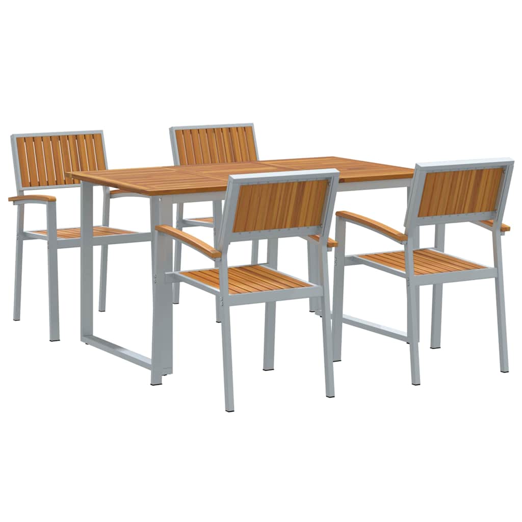 Kert étkező szett 5 pcs Szürke Tömör Akácfa