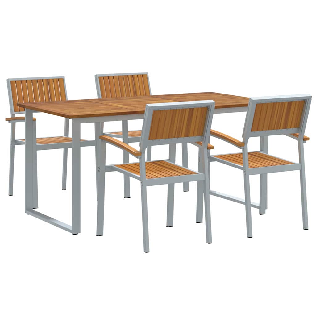 Kert étkező szett 5 pcs Szürke Tömör Akácfa