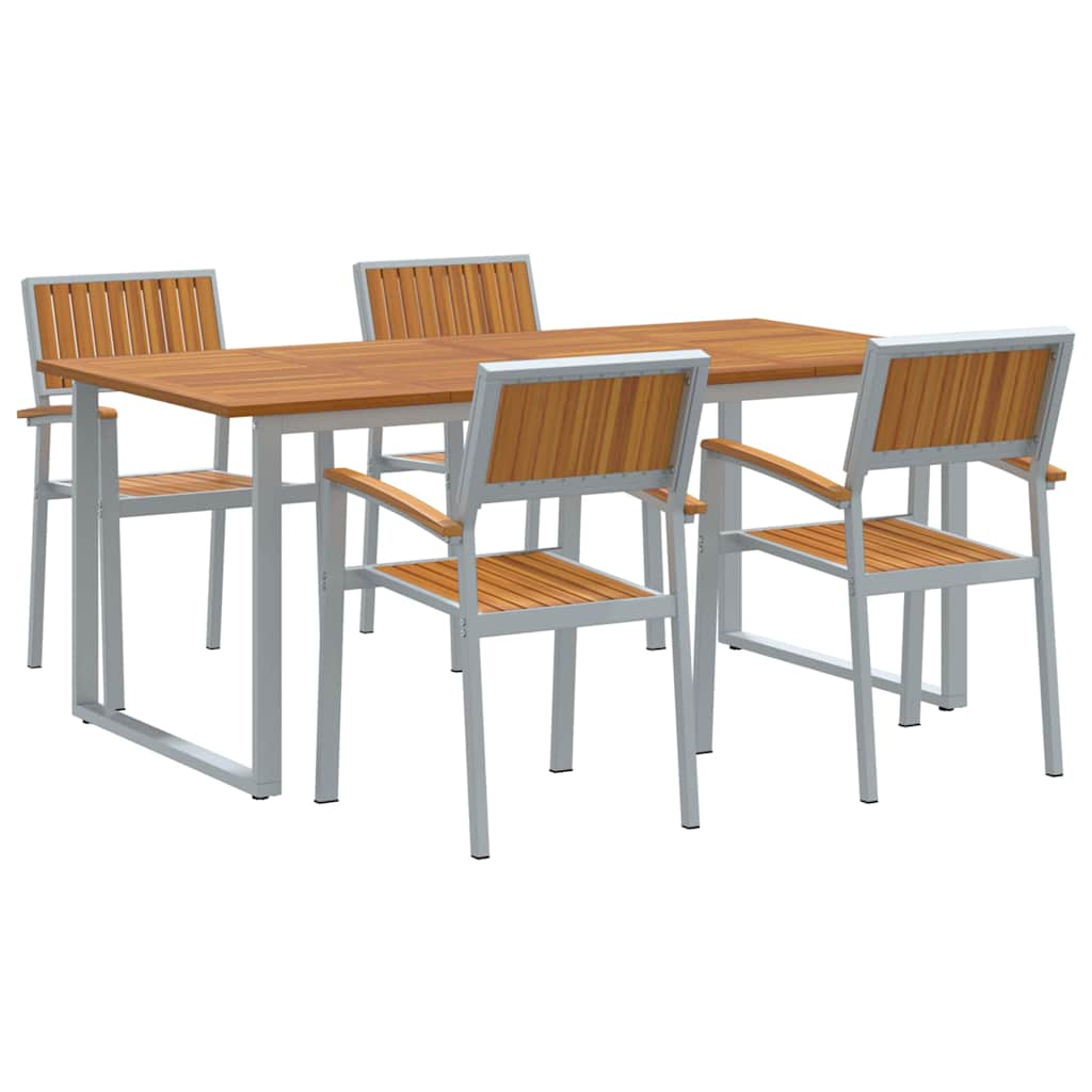 Kert étkező szett 5 pcs Szürke Tömör Akácfa
