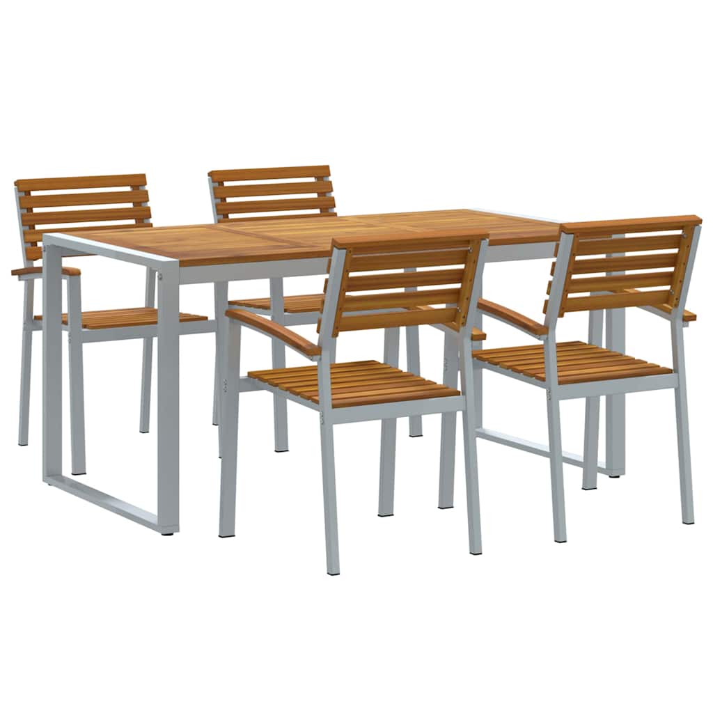 Kert étkező szett 5 pcs Szürke Tömör Akácfa