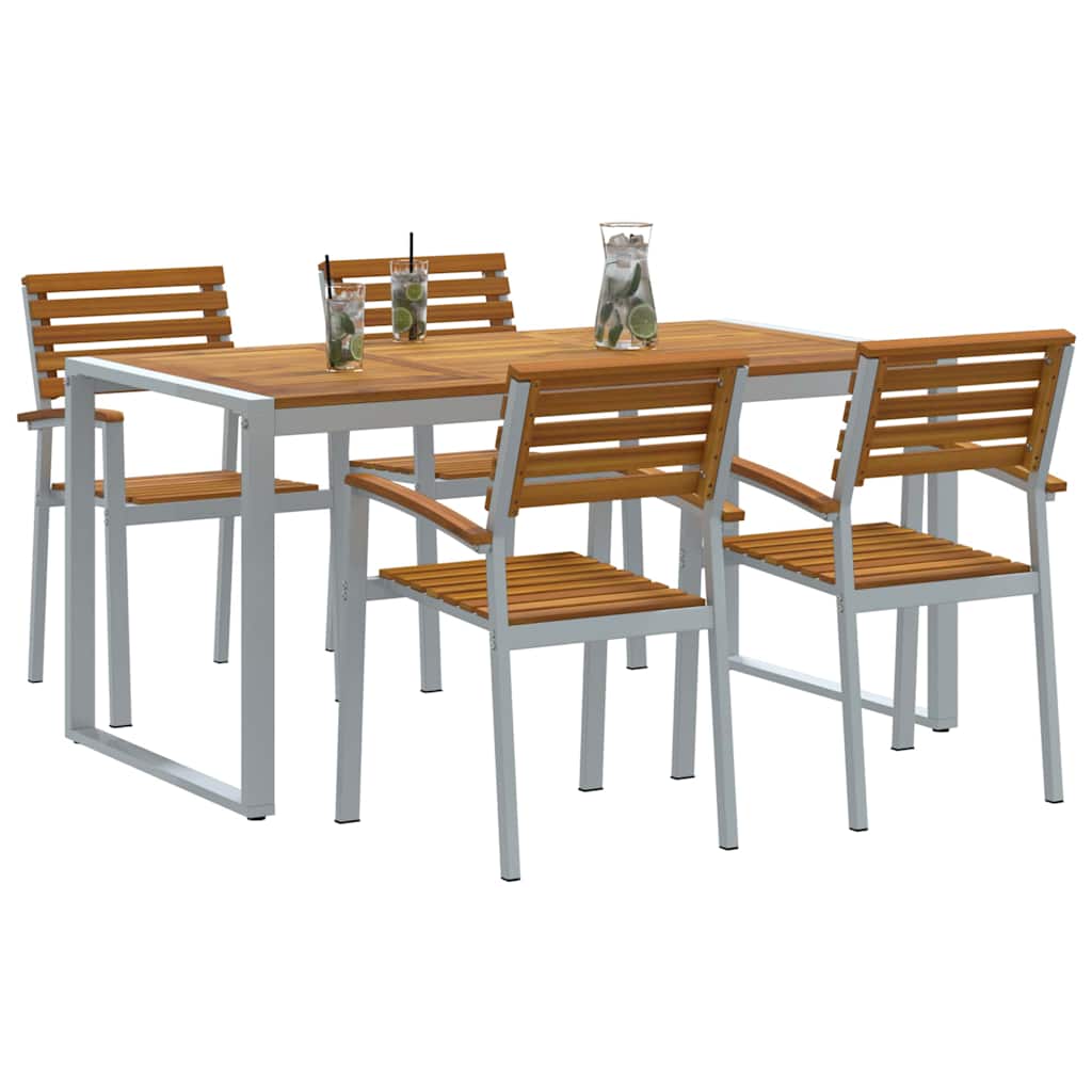 Kert étkező szett 5 pcs Szürke Tömör Akácfa