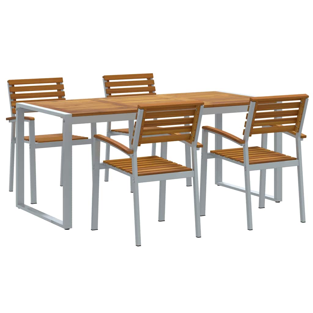 Kert étkező szett 5 pcs Szürke Tömör Akácfa