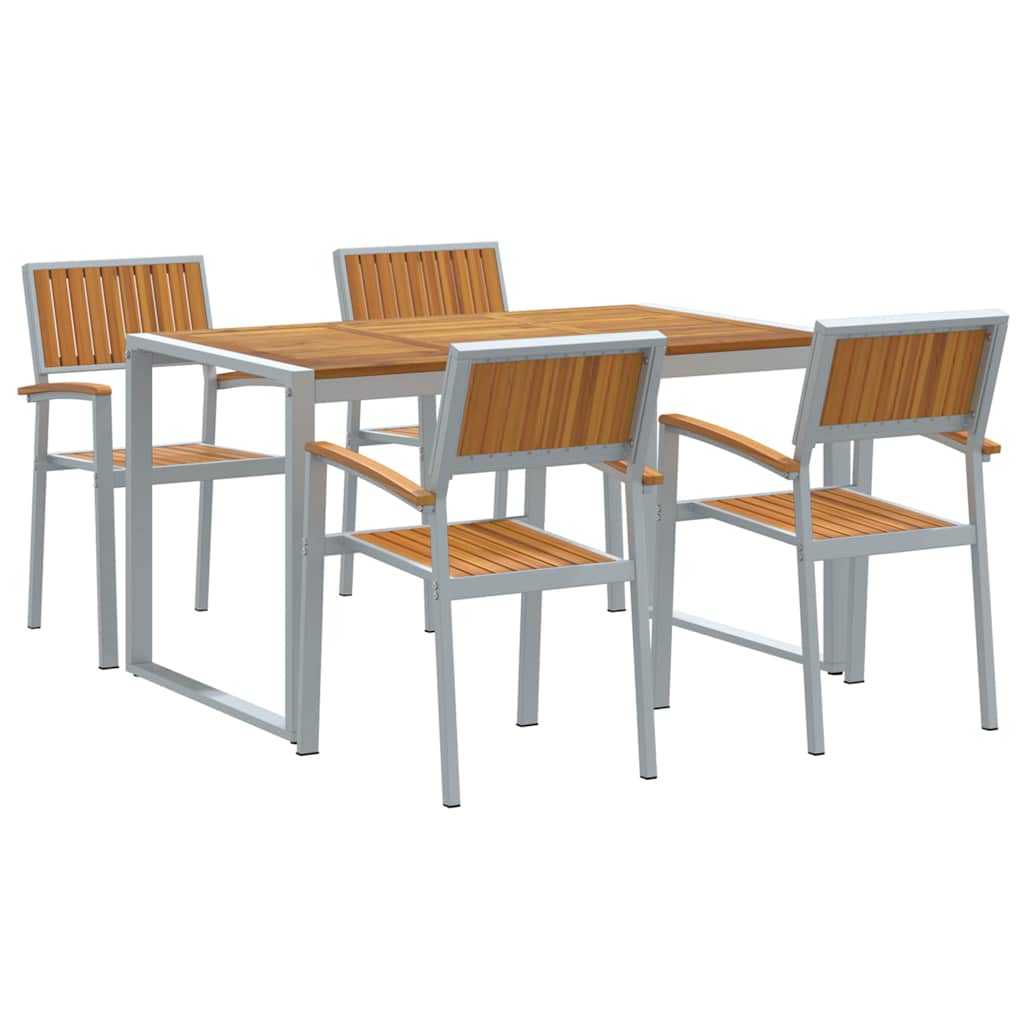 Kert étkező szett 5 pcs Szürke Tömör Akácfa