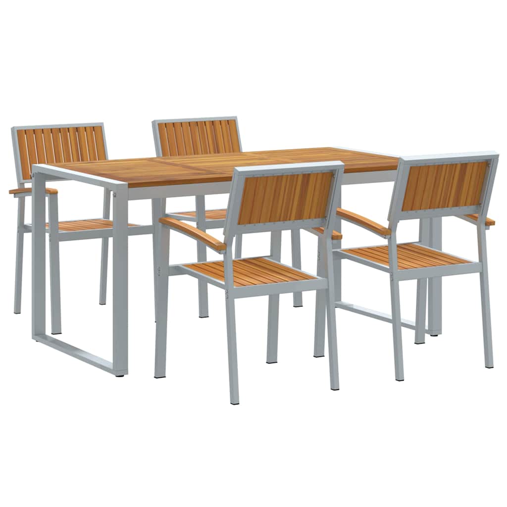 Kert étkező szett 5 pcs Szürke Tömör Akácfa