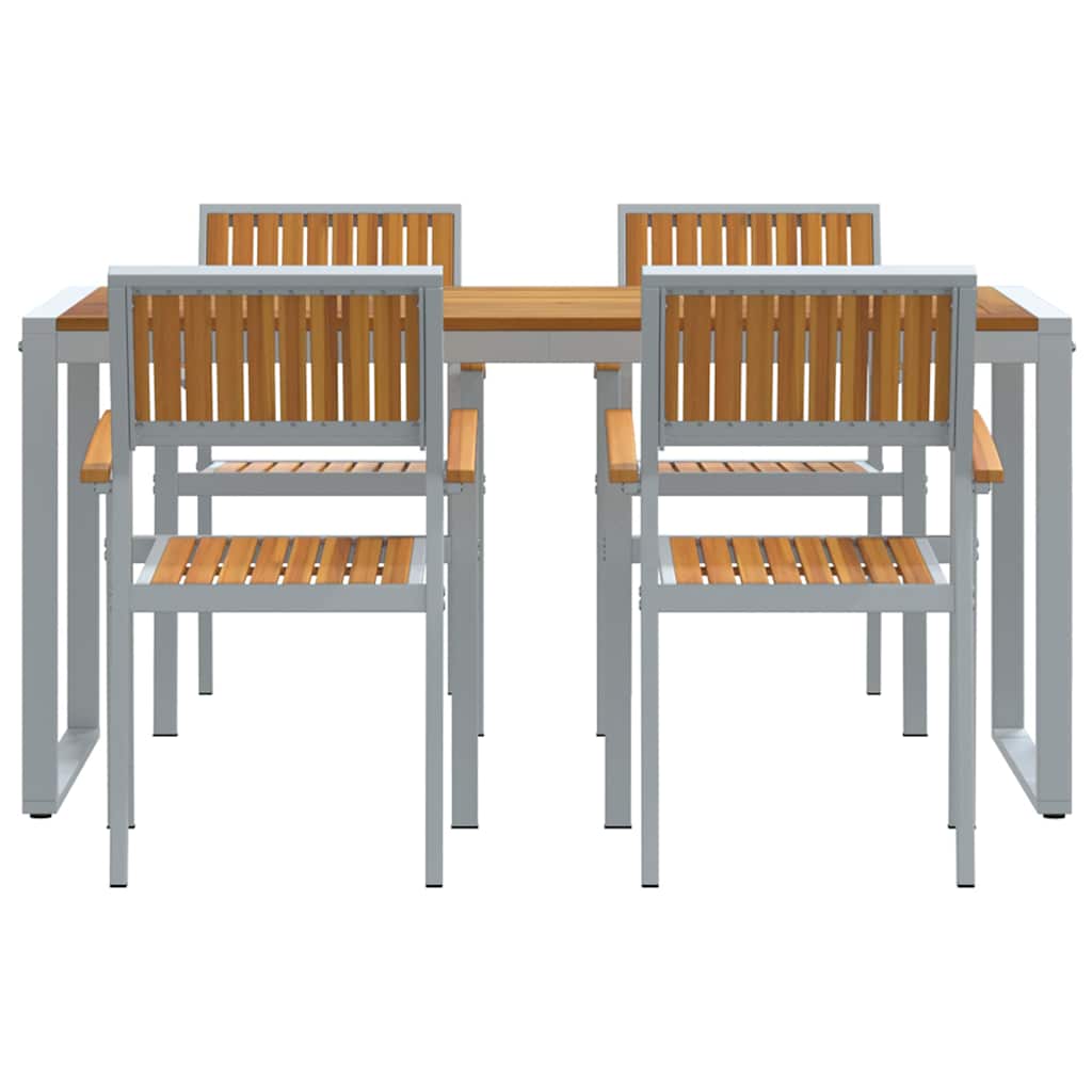 Kert étkező szett 5 pcs Szürke Tömör Akácfa