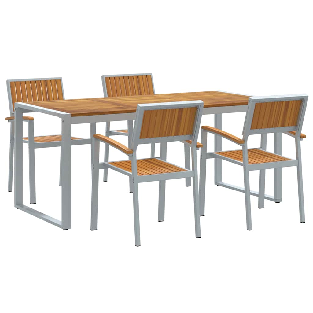 Kert étkező szett 5 pcs Szürke Tömör Akácfa